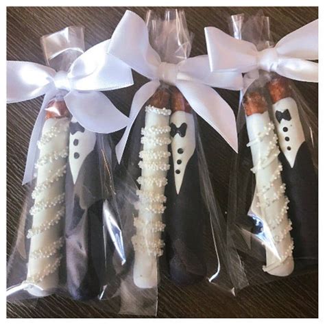 175 Bride And Groom Wedding Favors Chocolate Covered Pretzels Bridal
