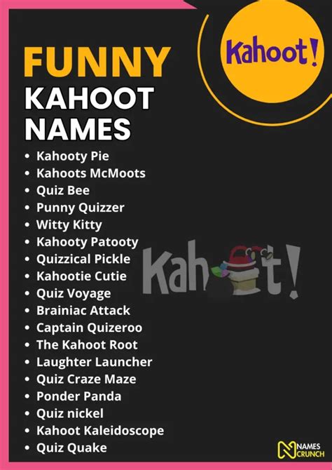 850 Funny Kahoot Names Cool Clever Unique Names Crunch