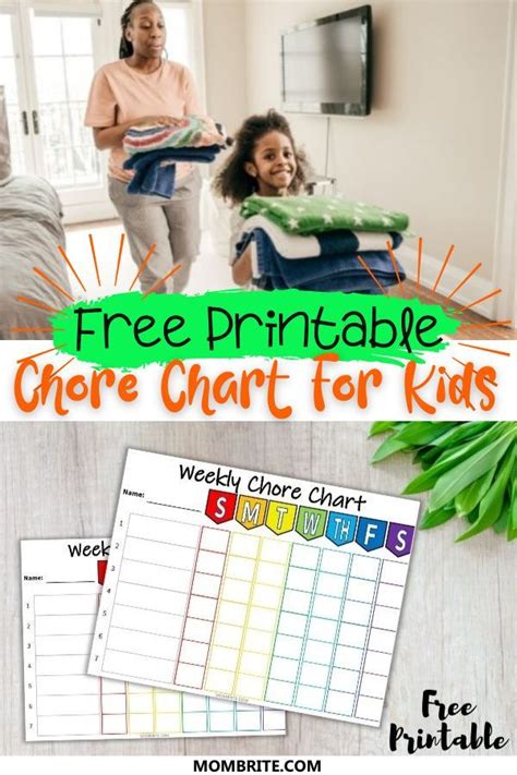 Free Printable Weekly Chore Chart Template For Kids Chore List In