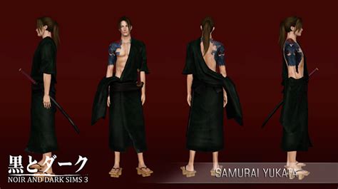 Ts3 Samurai Yukata Noir And Dark Sims