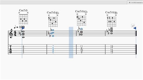 Guitar Lesson Chord Inversion Cm7b5 Strings 2 3 4 5 Youtube