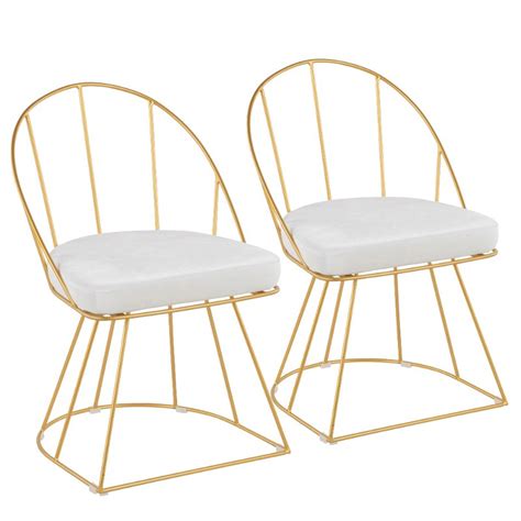 Check out target.com to find furniture & styling ideas to spruce your home. Contemporary White Velvet and Gold Accent Chair (Set of 2 ...