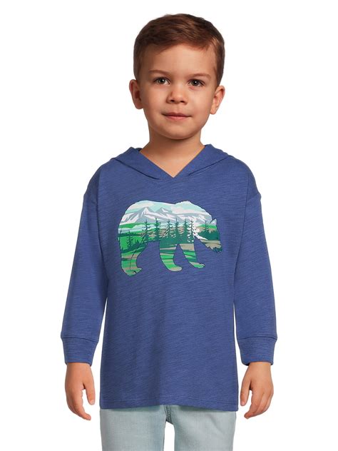 Garanimals Toddler Boy Long Sleeve Graphic Hooded T Shirt Sizes 12m 5t