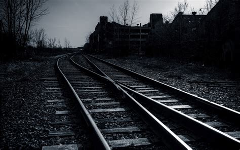Wallpaper Dark Vehicle Train Railway Line Darkness Track Black