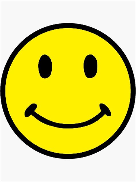 Retro Round Smiley Face Yellow Smile Sticker By Hiway9 Redbubble
