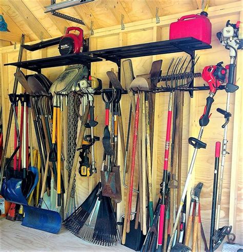 Garage Garden Tool Organizer Rack And Storage Shelf Hand Tools Wall