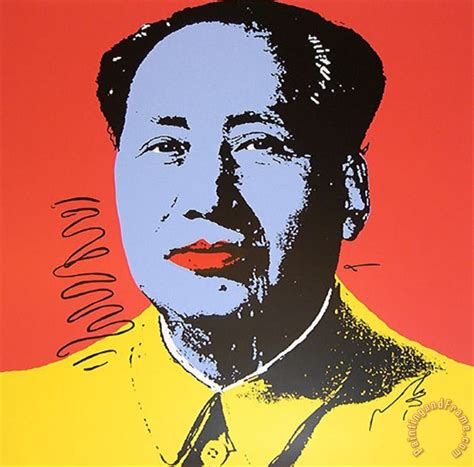 Andy Warhol Mao Tse Tung Kopf Blau Gelb Painting Mao Tse Tung Kopf