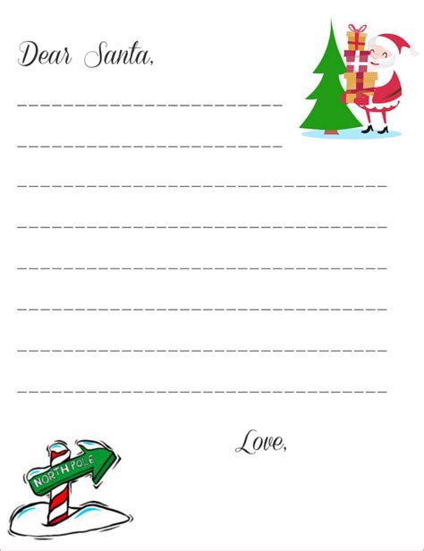 letter  santa templates  kids  write wishes