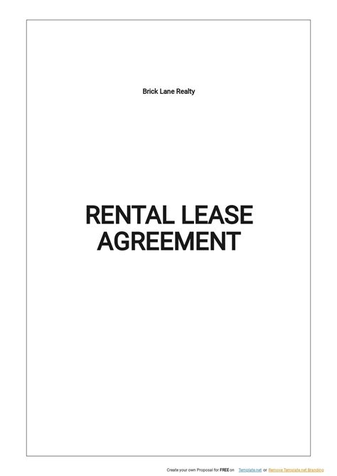 Free Lease Agreement Word Templates 55 Download