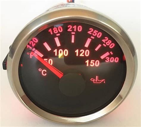 Pack Of 1 Auto Pointer Type Oil Temperature Gauges 50 150degree 52mm