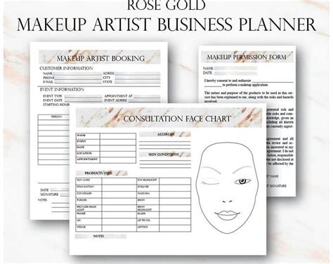 Floral Makeup Artist Business Planner Bundle Freelance Makeup Artist