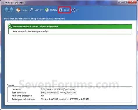 Windows Defender Real Time Protection Turn On Or Off Windows 7 Help