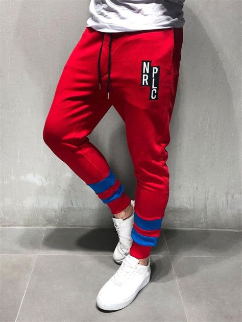 Red Sweatpants Black Stripe Details Pantalones De Chándal Rayas