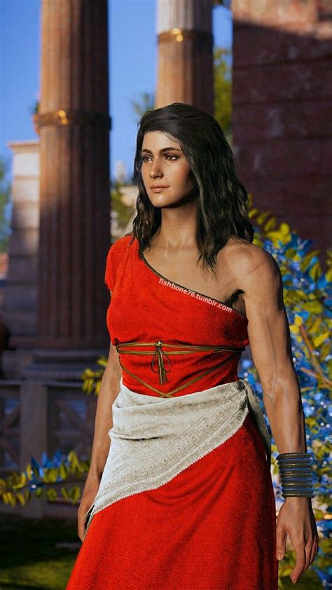 Assassins Creed Artwork Woman In Red And White Dress
