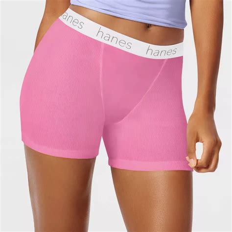 Hanes Premium Womens 4pk Comfortsoft Waistband With Cotton Mid Thigh Boxer Briefs Colors May