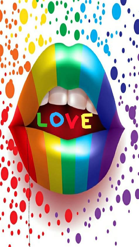 1080p Free Download Pride Lips Love Rainbow Hd Phone Wallpaper