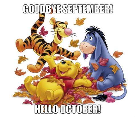 Goodbye September Hello October Hello October Disney Winnie The