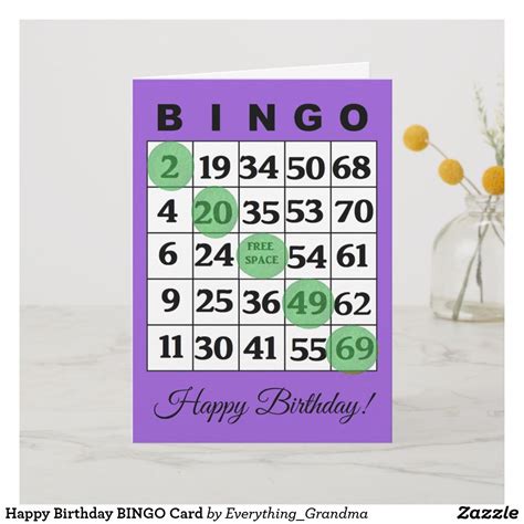 Happy Birthday Bingo Card Zazzle Bingo Cards Funny Birthday Cards