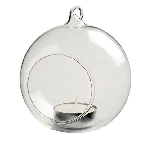 Glass Bauble Hanging Tealight Holder Clear By Garden
