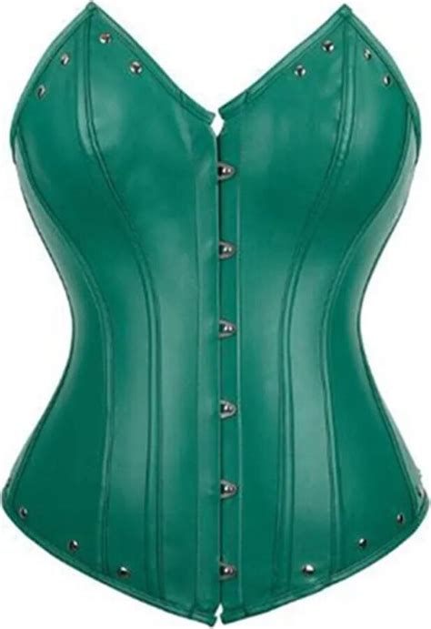 Montecarduo Leather Corset Bustier Top Women Hook And Eye Closure