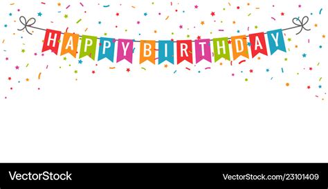 Happy Birthday Banner Birthday Party Flags Vector Image