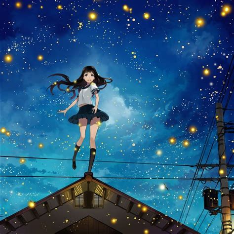 Anime Long Hair Girl In City Night Ipad Wallpapers Free
