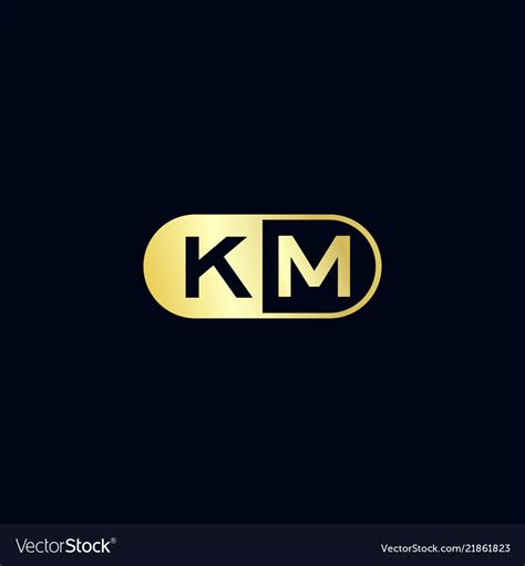 Initial Letter Km Logo Template Design Royalty Free Vector