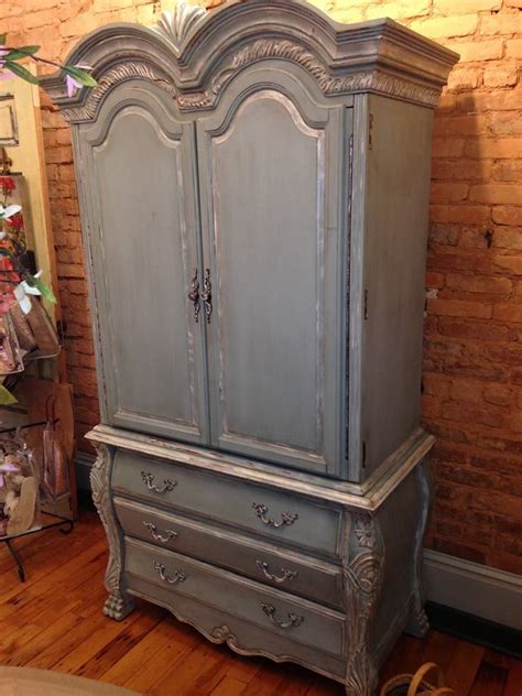 Cece caldwell nantucket spray cece caldwell's chalk and clay paint clear wax diy painted vintage furniture painting vintage furniture repurposing sewing table sewing table drawers sewing table parts vintage singer sewing machine base waxing furniture Beautiful armoire painted in a mix of CeCe Caldwell's ...