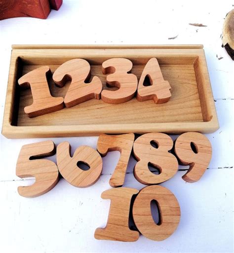 Magnetic Wood Numbers 1 10 Learning Toy Mathematics Set Etsy