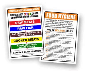 FOOD HYGIENE PREVENT CROSS CONTAMINATION KITCHEN RULES X A LAMINATED POSTERS EBay