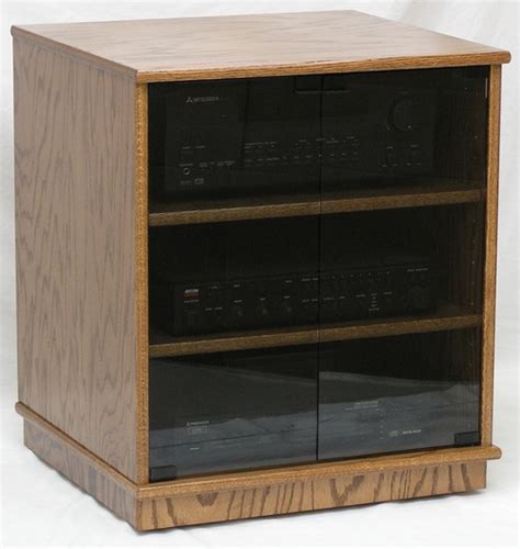 Audio cabinet with glass doors. Modern Component Stereo Cabinet with Glass Doors 53" High ...