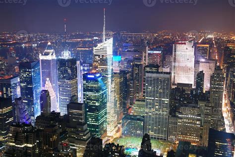 New York City Manhattan Times Square Skyline Aerial View 791378 Stock