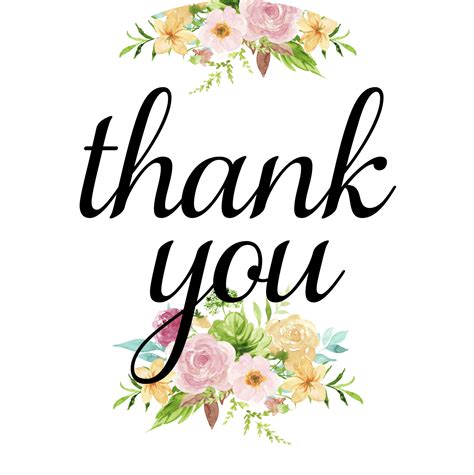 Thank You Sticker Design 38cm Rustic Adorned With Floral Thank You