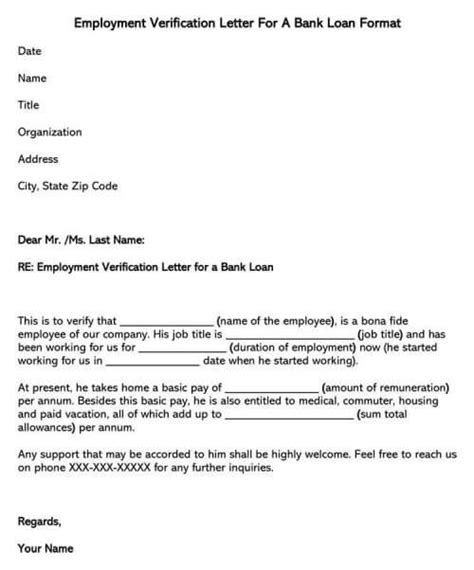 How could i write an loe (letter of explanation) in the best way possible for canada study visa and. Employment Verification Letter for a Bank Loan (Samples & Examples)