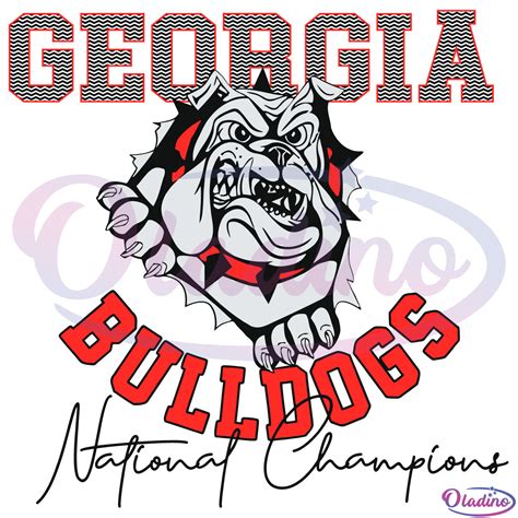 Georgia Bulldogs National Champion Svg Digital File Bulldog Champs Svg