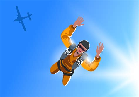 Skydiver Jumping From Plane Vector 158589 Telecharger Vectoriel