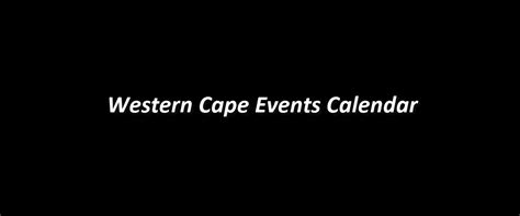 Events Calendar Western Cape Online