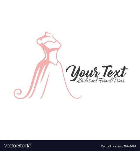 Luxury Boutique Bridal Dress Floral Logo Template Vector Image