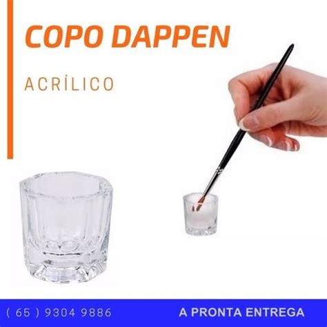 Copo Dappen Vidro Mistura P Liquido Monomer Acrigel Henna Desapega