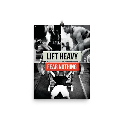 Lift Heavy Fear Nothing Gym Poster Motivational Prints Etsy