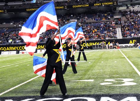 All American Marching Band Waives Flags During Halftime Pe Flickr