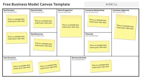 3063 Business Model Canvas Template 4 Free Powerpoint Templates