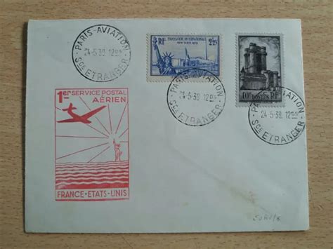 Lettre Poste A Rienne Er Service Postal Aerien France Etats Unis Eur Picclick Fr