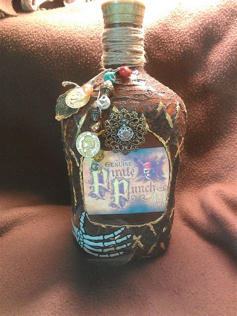 Pirate Rumpunch Bottle Made From A Crown Bottle Halloween Party
