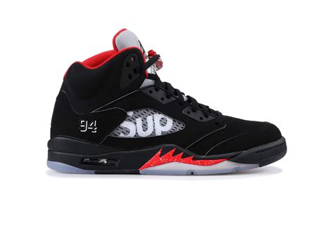 Nike Air Jordan 5 Retro Supreme Black Sf Shop Giày Sneaker Replica 11