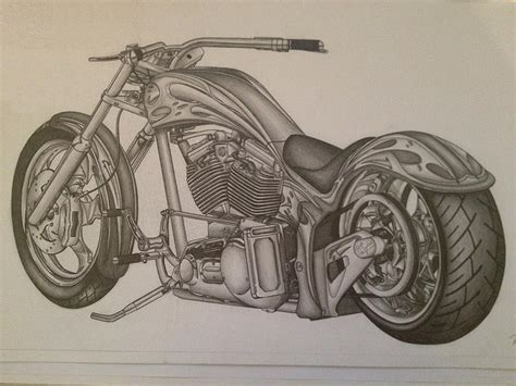 Chopper Motorcycle Drawing