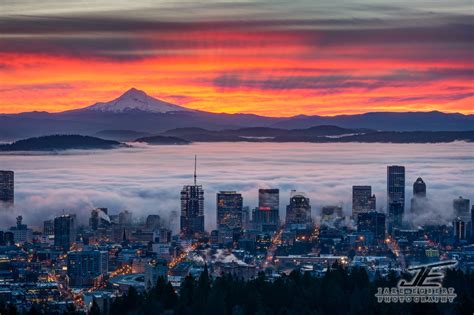 Check spelling or type a new query. View from the west hills over Portland out to Mt. hood at ...