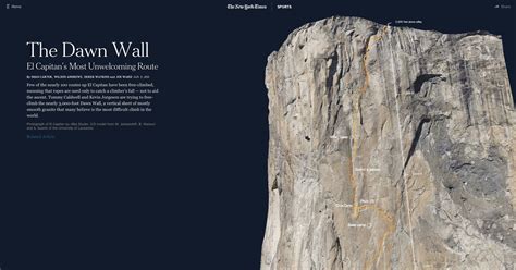 The Dawn Wall El Capitans Most Unwelcoming Route Website Inspiration Interactive Design
