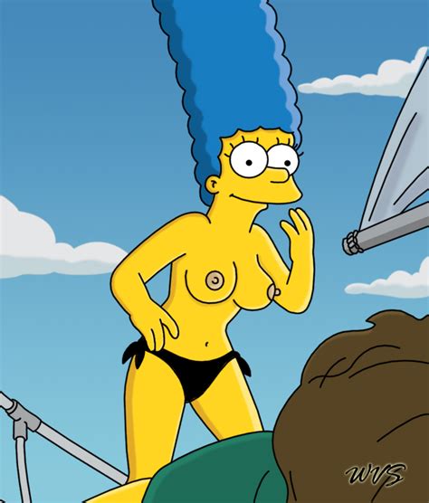 Rule 34 Breasts Color Day Female Human Marge Simpson Nipples Outdoors