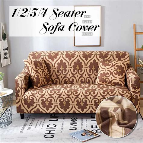 1234 Seater Solid Sofa Cover Luxury Modern Elastic Polyester Couch Slipcover Chair Furniture
